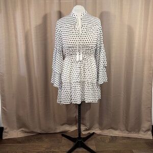 SNDYS | Connie Polka Dot Dress with Tie Neck | L